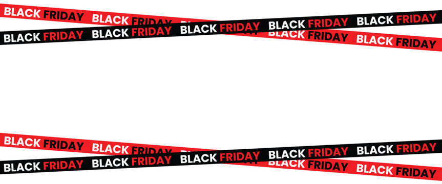 ribbons for black friday sale transparent png or isolated on white background, Crossed ribbons. Big sale. Graphic elements. Vector illustration - Powered by Adobe