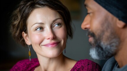 Intimate gaze between a loving couple