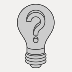Question mark in bulb isometric icon, education concept. Vector graphics. Knowledge lightbulb sign and editable stroke, outline style icon for mobile or web design.