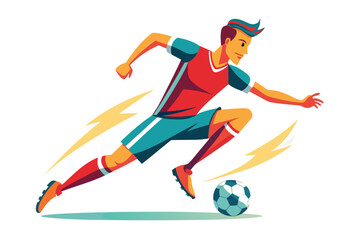 soccer player kicking ball