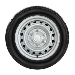 car tire and wheel , aluminum wheel , side view isolate on white background.