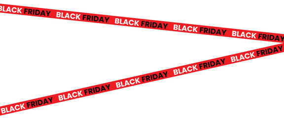 ribbons for black friday sale transparent png or isolated on white background, Crossed ribbons. Big sale. Graphic elements. Vector illustration