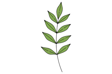 Vector art of green leaf branch vector illustration of foliage with simple design