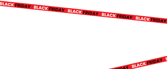 ribbons for black friday sale transparent png or isolated on white background, Crossed ribbons. Big sale. Graphic elements. Vector illustration