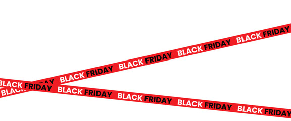 ribbons for black friday sale transparent png or isolated on white background, Crossed ribbons. Big sale. Graphic elements. Vector illustration
