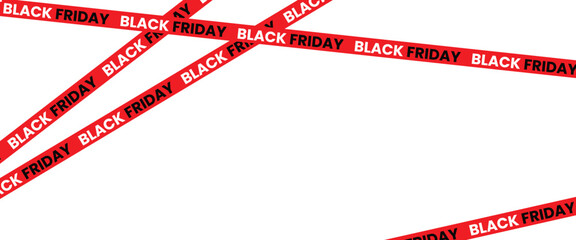 ribbons for black friday sale transparent png or isolated on white background, Crossed ribbons. Big sale. Graphic elements. Vector illustration