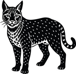 Artistic illustration of a small wildcat a bobcat