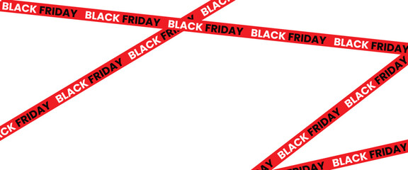 ribbons for black friday sale transparent png or isolated on white background, Crossed ribbons. Big sale. Graphic elements. Vector illustration