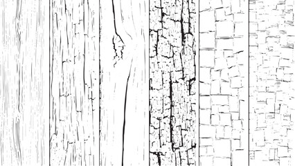 Black and White Vintage Cracked Concrete Scribble Effect Old Wall Paint Grunge Texture Cracked Wooden Concrete Wall Dust Grainy Distressed Rusty Scratch vectors design on transparent background.