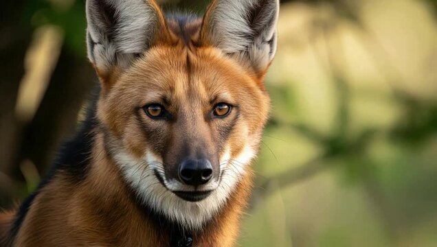Maned Wolf Close-Up Majestic Wildlife Portrait