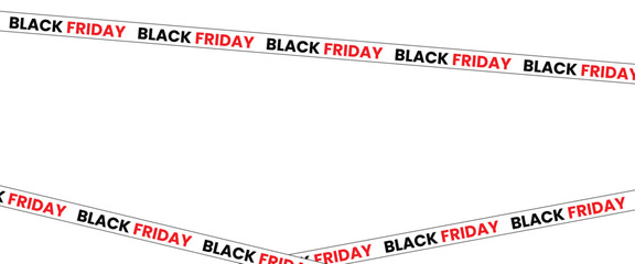 ribbons for black friday sale transparent png or isolated on white background, Crossed ribbons. Big sale. Graphic elements. Vector illustration