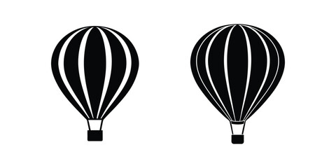 hot air balloon silhouette icon vector illustration