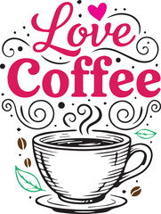 Love Coffee Cup Illustration