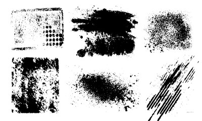 Set of abstract grunge crosshatch line textures engraving style  
Hand drawn grunge texture set sketch crosshatch pattern design  Seamless grunge square frame textures set for overlay design