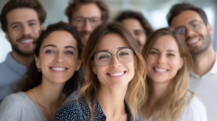 Smiling team eyewear fashionably united