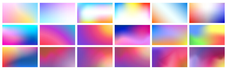 Naklejka premium Set color spectrum blurred gradient background with soft blur effect, colorful abstract texture