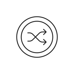 Random Sort Icon, Shuffle Arrange Items Glyph Web Asset