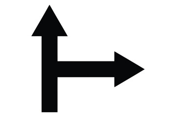 Vector art of black arrow pointing up and right, a simple and clear directional symbol