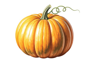 Vector art of a bright orange pumpkin, a symbol of autumn harvest and halloween season