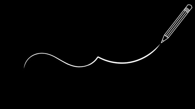 Minimalist Pencil Sketch Scribble Animation on Black Background