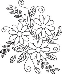Obraz premium Abstract floral vector background with flowers and decorative elements