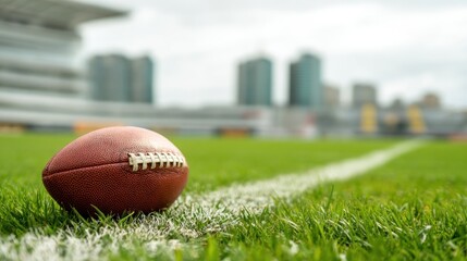 American football on a field
