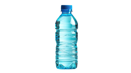 Fototapeta premium Blue plastic water bottle reusable drinking container hydration sports accessory eco friendly lifestyle fitness health beverage storage isolated on white background 