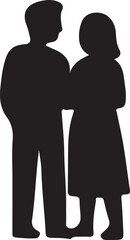 Obraz premium Silhouette of a Couple Standing Together, Embracing Human Connection
