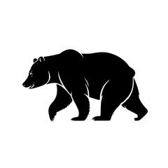 Fototapeta premium Majestic bear silhouette walks powerfully symbolizing strength and resilience in nature's wilderness