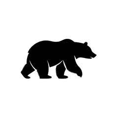 Fototapeta premium Majestic bear silhouette walking confidently perfect for powerful brand identity and nature designs
