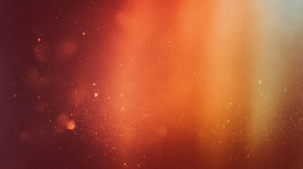 Vintage film light leak overlay, warm orange and red gradients, subtle dust particles, realistic film grain, analog camera effect, bokeh glow, moody cinematic tone, seamless texture background