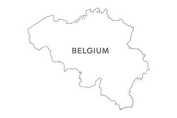 Vector art of outline map of belgium, a country in western europe with a rich history
