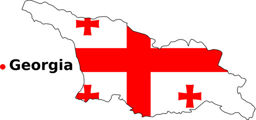 Fototapeta premium Georgia Map with Flag Overlay - Country Outline Vector Map
