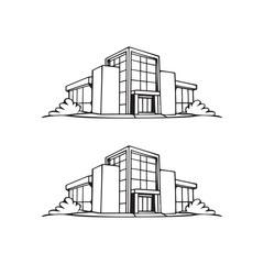 Fototapeta premium Vector illustration of a building