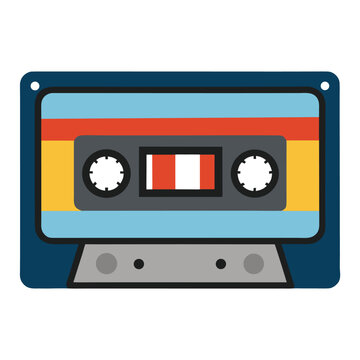 Colorfull aesthetic caset on white background.