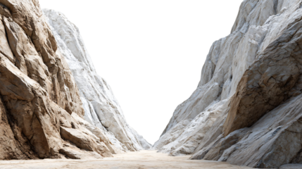  narrow, dry canyon or gorge with a dramatic sense of scale isolated die-cut 