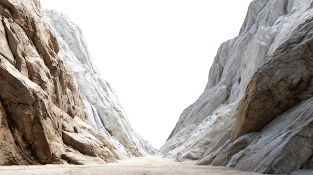  narrow, dry canyon or gorge with a dramatic sense of scale isolated die-cut 