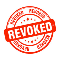 Circular red stamp declaring revoked status officially approved vector