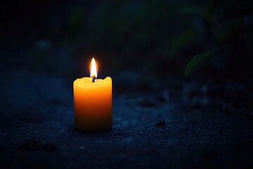 loneliness as a single candle flickering in endless night