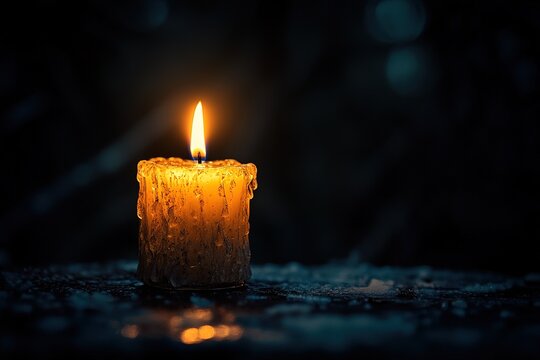 loneliness as a single candle flickering in endless night