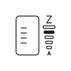 Sort AZ Icon, Letter Alphabet Arrange System Minimal Design