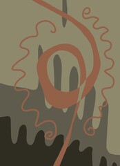 Minimal abstract image for printing. Picture for modern interiors. The picture is painted by hand on a tablet.