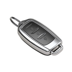 Modern car key fob isolated on transparent background