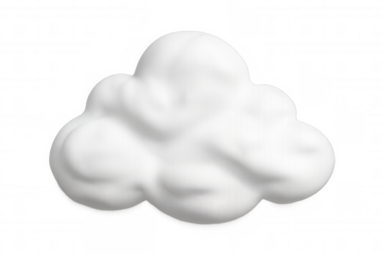 Soft white foam cloud representing cloud computing concept, abstract symbol for data storage and network technology