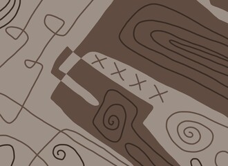 Minimal abstract image for printing. Picture for modern interiors. The picture is painted by hand on a tablet. © neurostructure