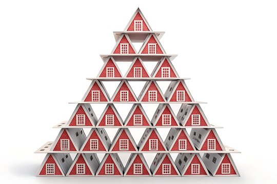 Intricate and tall house of cards pyramid structure showcasing delicate balance and precision gameplay