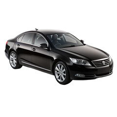 Fototapeta premium Black Car – Modern Luxury Vehicle PNG on Pure White Background