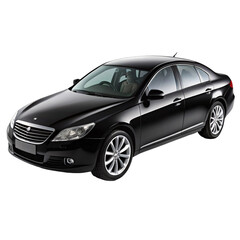 Obraz premium Black Car – Modern Luxury Vehicle PNG on Pure White Background