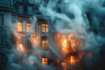 surreal dreams of buildings made of swirling smoke and light
