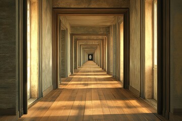 surreal dreams of an endless hallway lined with doors to other worlds